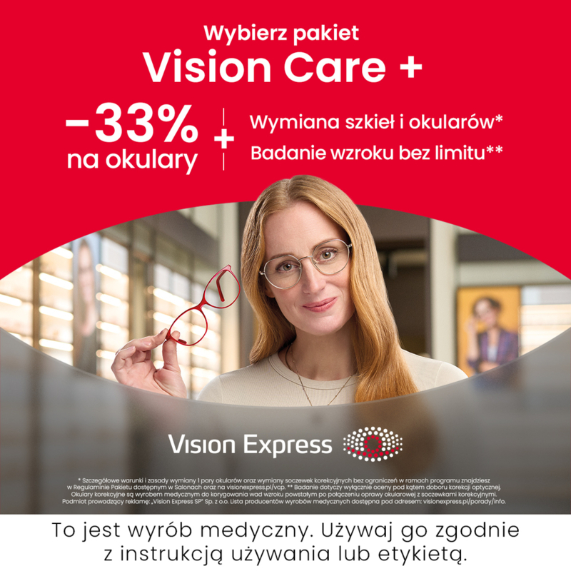 Z Pakietem Vision Care+ masz pewność, że Twój wzrok jest pod dobrą opieką!